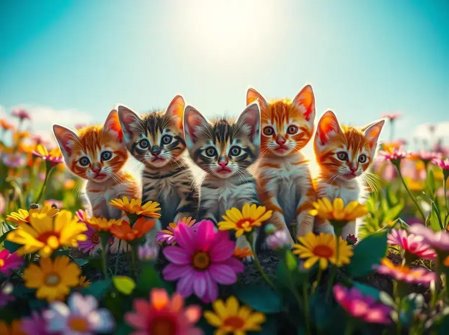 Soñar con gatitos bebes de colores que representan diversidade