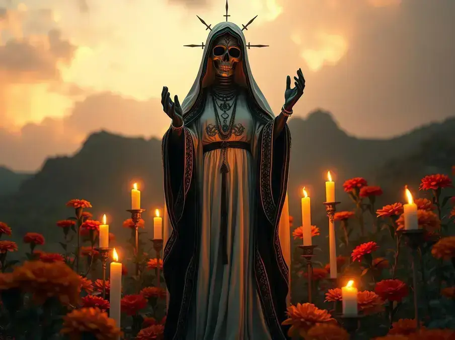 Soñar con la santa muerte blanca y negra