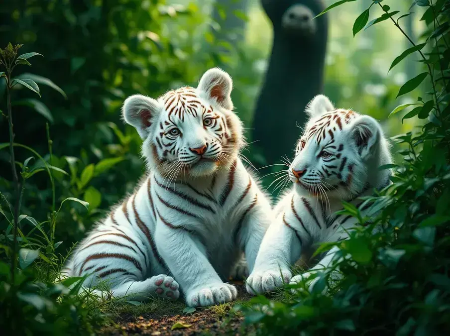 Soñar con tigres blancos cachorros